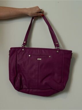 Jewell Women’s Magenta Pebbled Tote Bag - Everyday Shoulder Bag